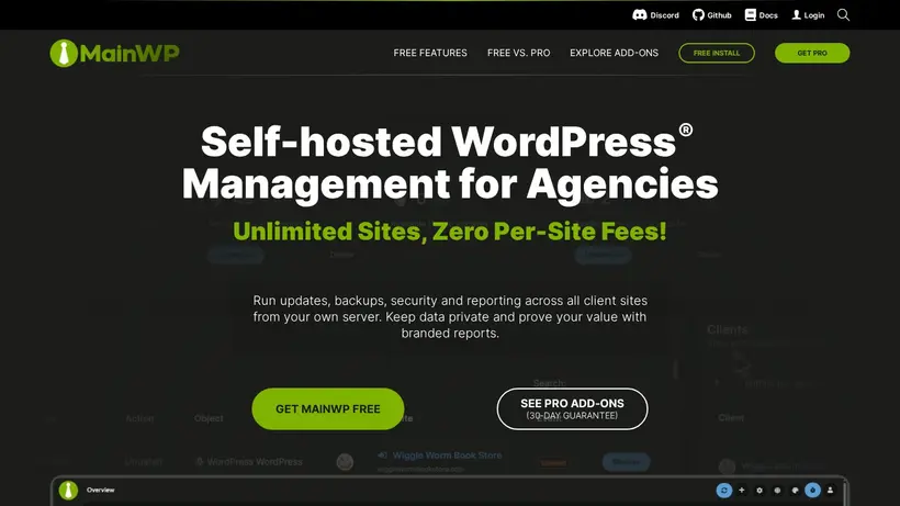Main WP homepage screenshot