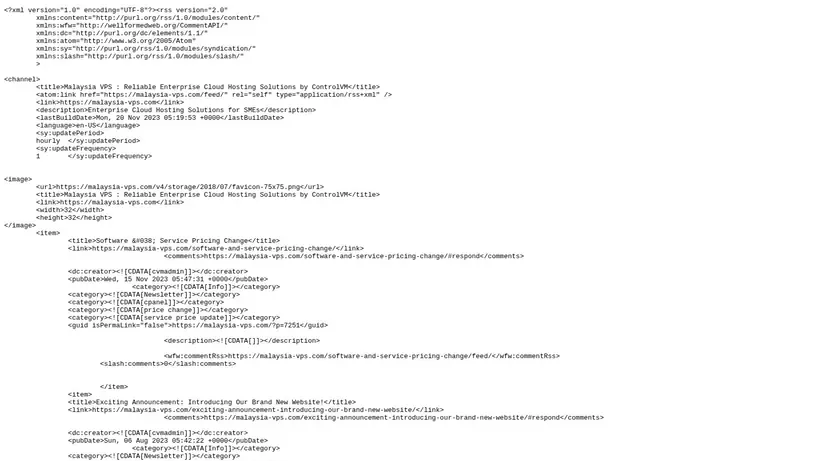 Malaysia VPS homepage screenshot