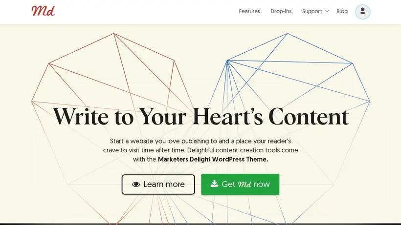 Marketers Delight homepage screenshot