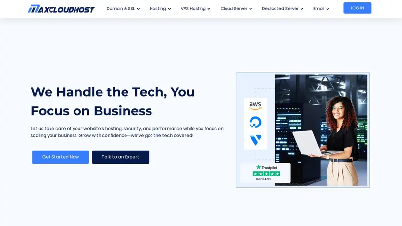 Max Cloud Host homepage screenshot