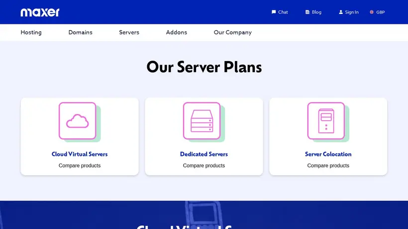 Maxer Host homepage screenshot