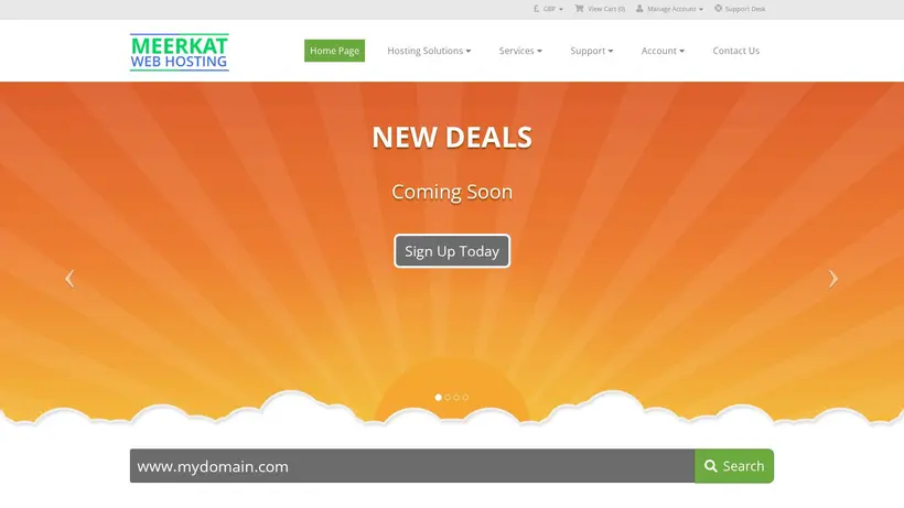 Meerkat Web Hosting homepage screenshot
