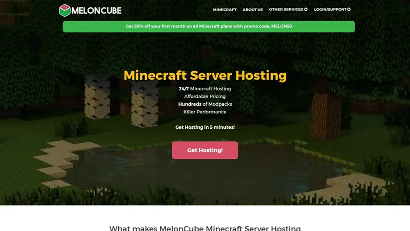 Melon Cube homepage screenshot