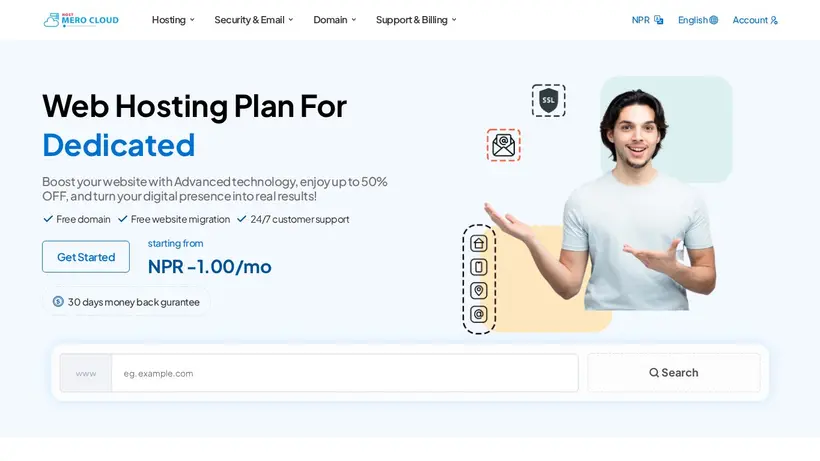 Merocloud.host homepage screenshot