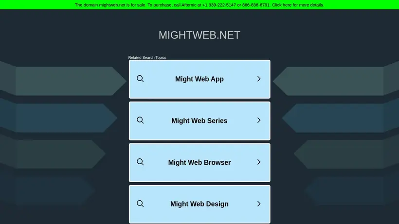 MightWeb homepage screenshot
