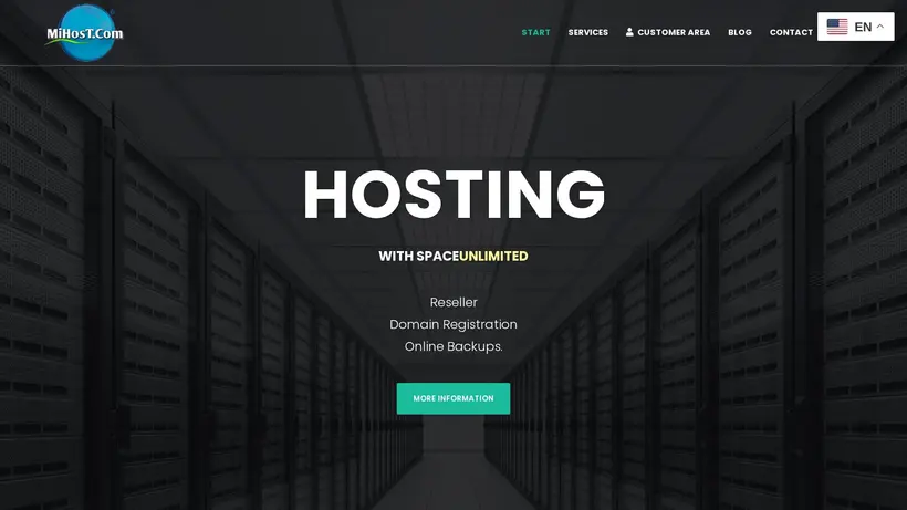 Mi Host homepage screenshot