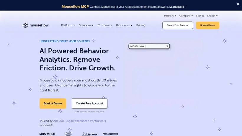 Mouseflow homepage screenshot