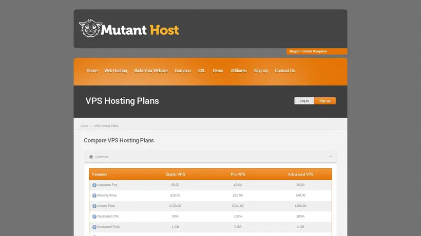 Mutant Host homepage screenshot