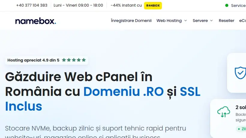 NameBox homepage screenshot