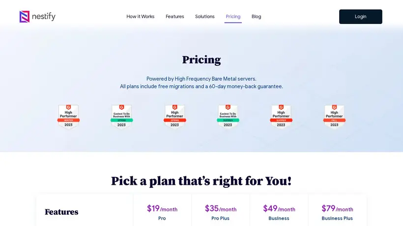 Nestify homepage screenshot