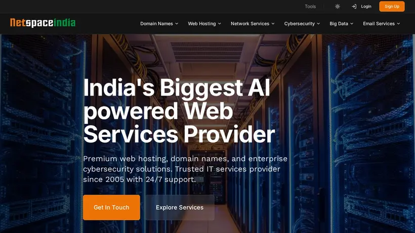 Netspace India homepage screenshot