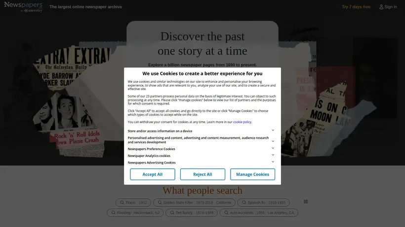 NewsPapers homepage screenshot