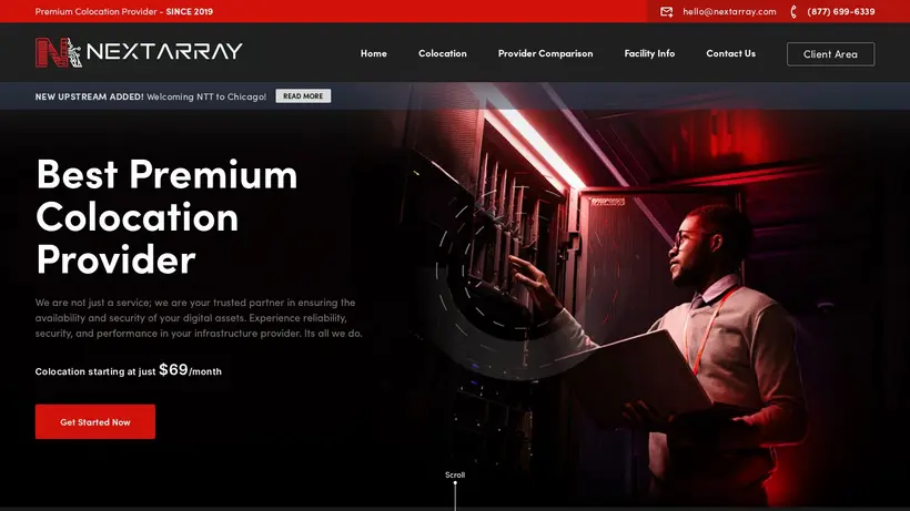 Next Array homepage screenshot