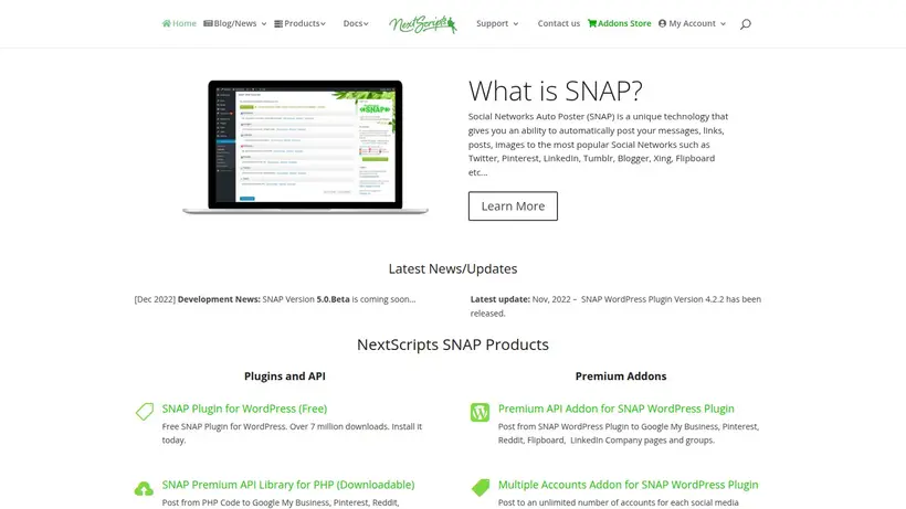 NextScripts homepage screenshot
