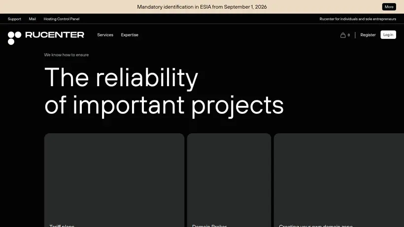 Nic.ru homepage screenshot