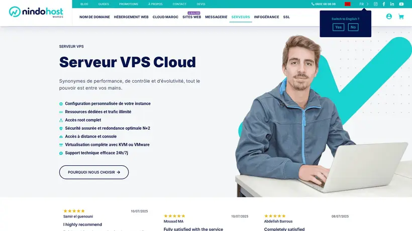 Nindo Host homepage screenshot