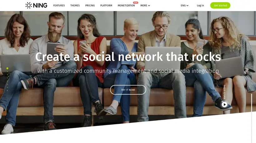 Ning.com homepage screenshot