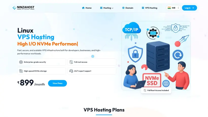 Ninza Host homepage screenshot