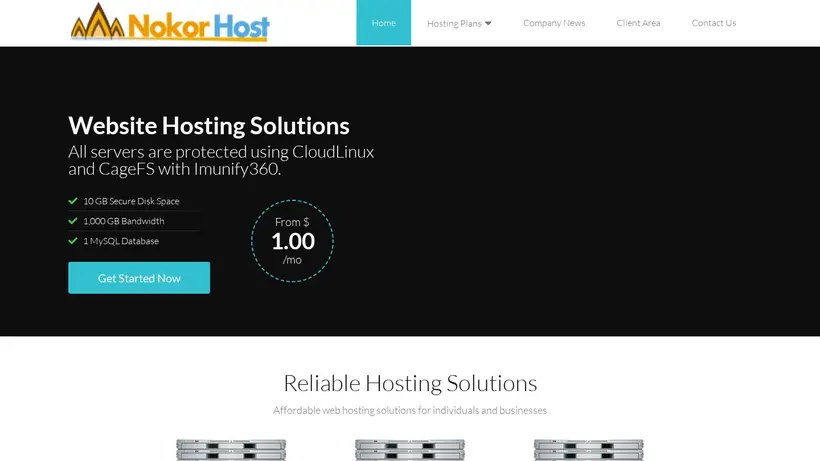 Nokor Host homepage screenshot