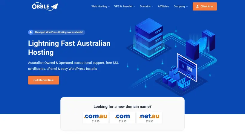 Obble Australia homepage screenshot