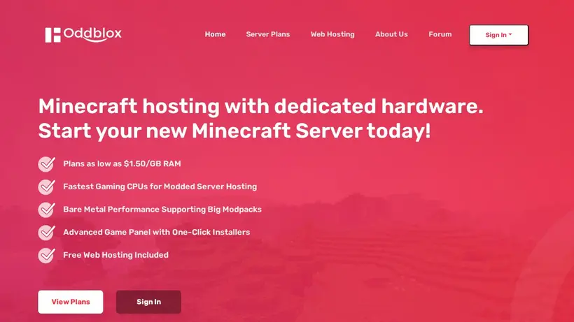 OddBlox homepage screenshot