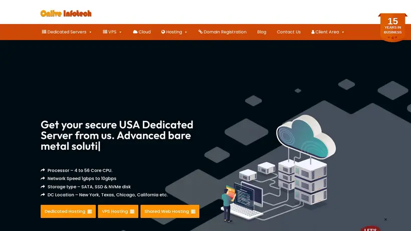 Onlive Infotech homepage screenshot