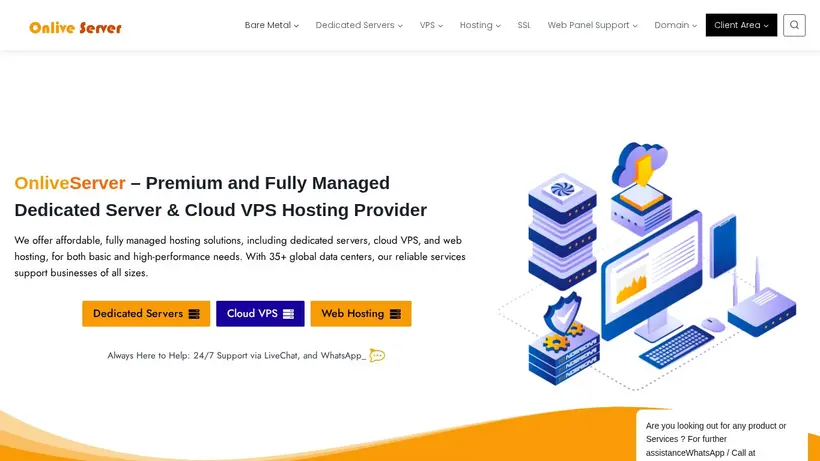 Onlive Server homepage screenshot