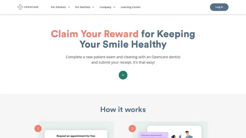 Open Care homepage screenshot