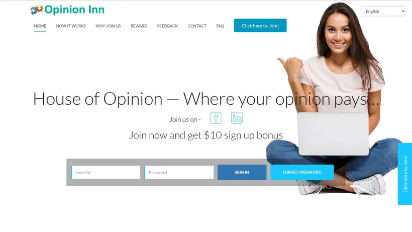 Opinion Inn homepage screenshot