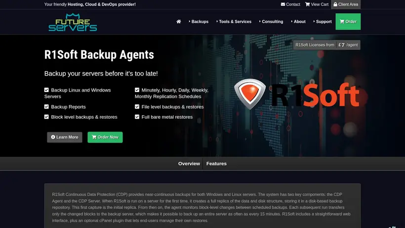 Oshs Hosting homepage screenshot