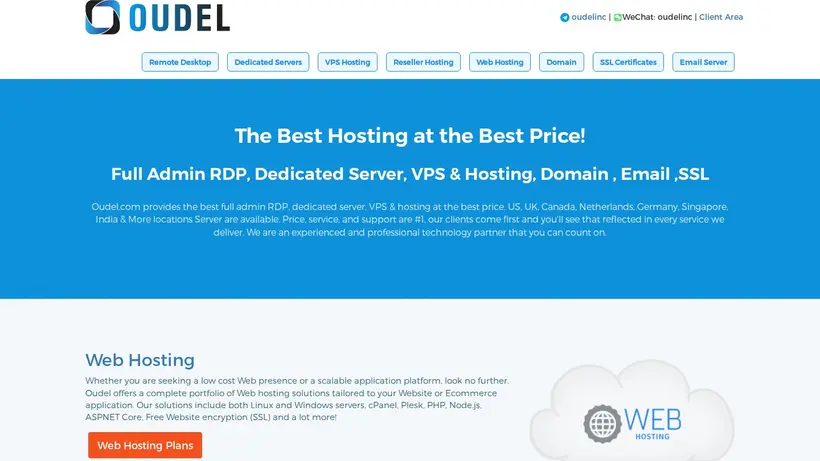 Oudel homepage screenshot