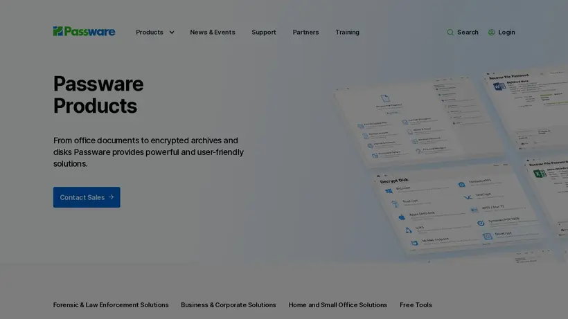 Passware homepage screenshot