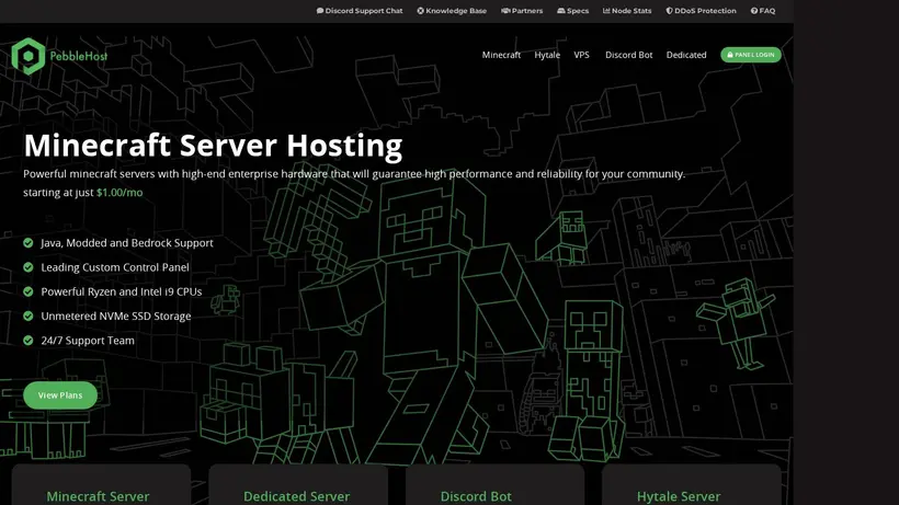 Pebble Host homepage screenshot