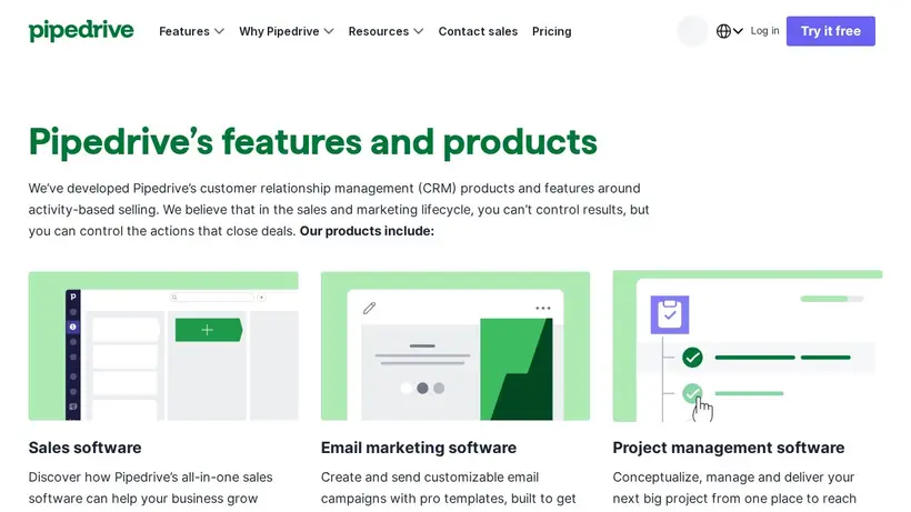 Pipe Drive homepage screenshot