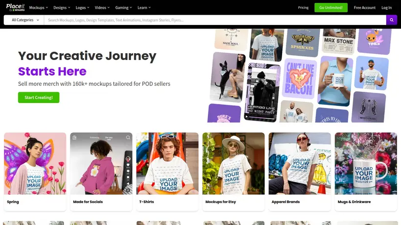 Place IT homepage screenshot