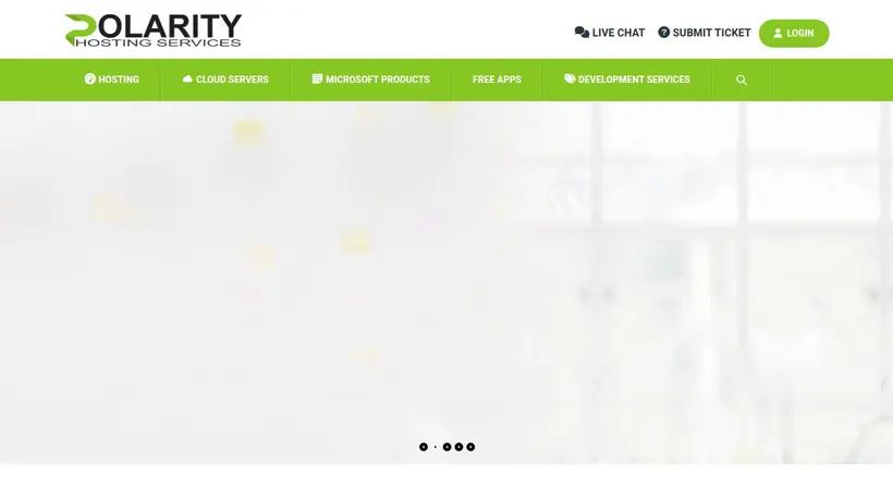 Polarity Hosting homepage screenshot