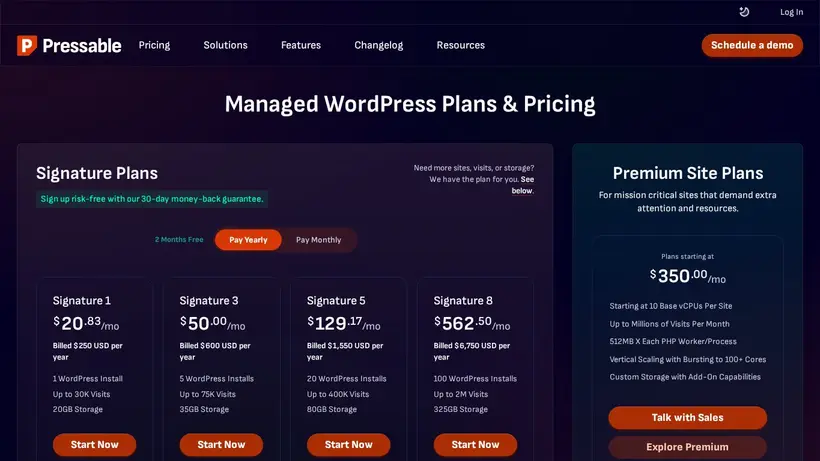 Pressable homepage screenshot