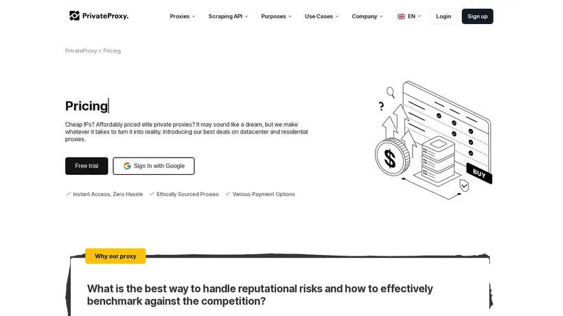 Private Proxy homepage screenshot