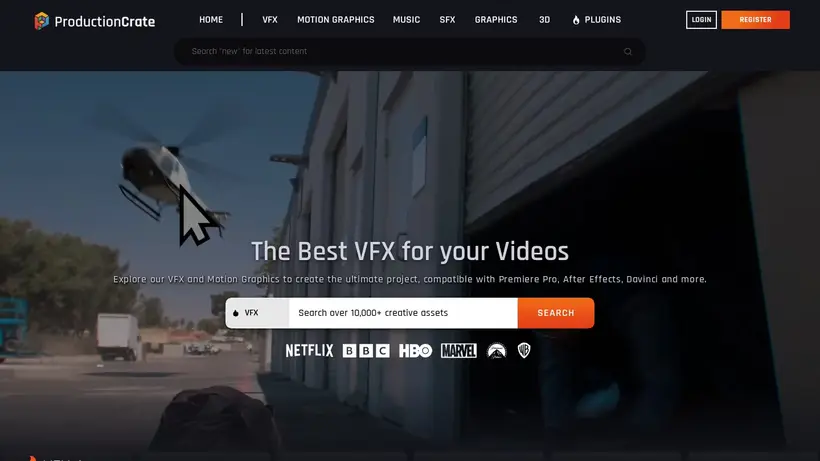 Production Crate homepage screenshot