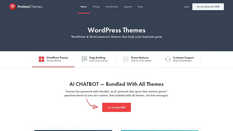 ProteusThemes homepage screenshot