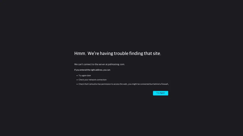 PSK Hosting homepage screenshot
