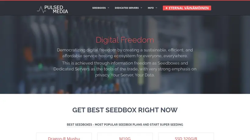 PulsedMedia homepage screenshot