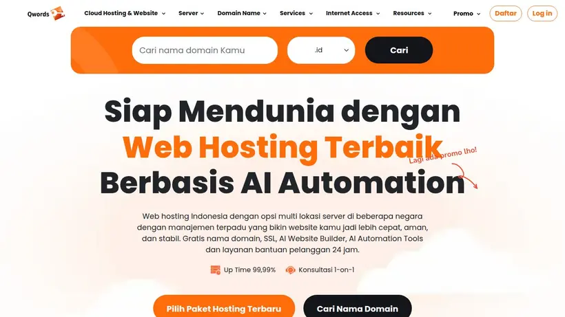 Qwords homepage screenshot