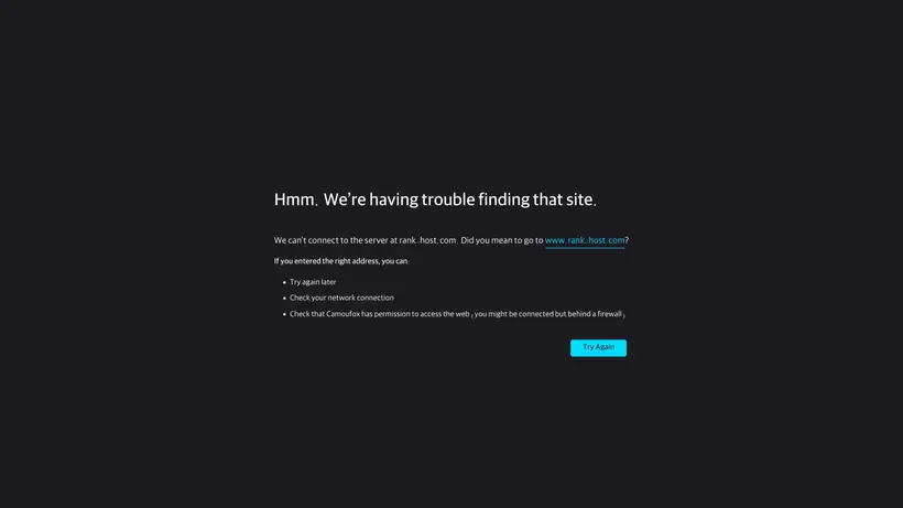 RankHost homepage screenshot