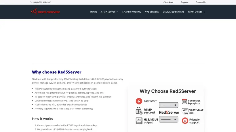 Red 5 Server homepage screenshot