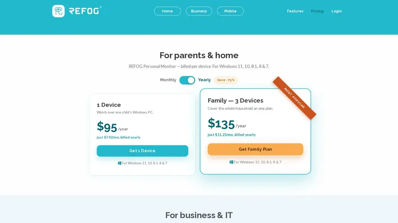 Refog homepage screenshot