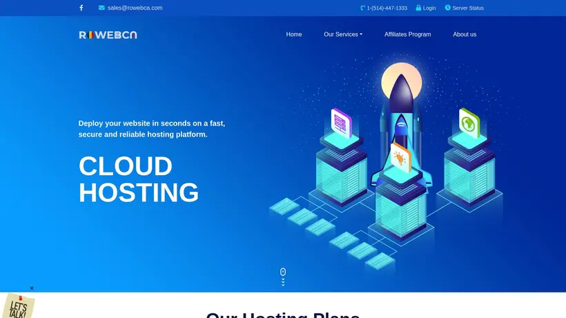 RO Web CA homepage screenshot