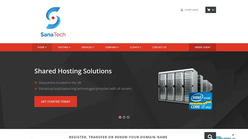 Sana Tech homepage screenshot