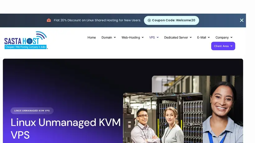 SastaHost homepage screenshot