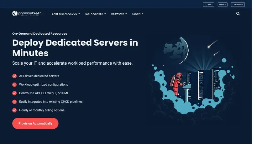 SecuredServers homepage screenshot